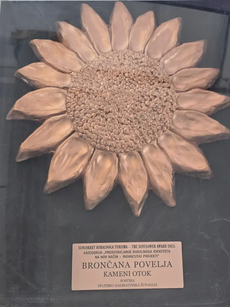 The Sunflower Award for Rural Tourism 2026 Bronze Award presented to Kameni otok for the Journey Through Stone project